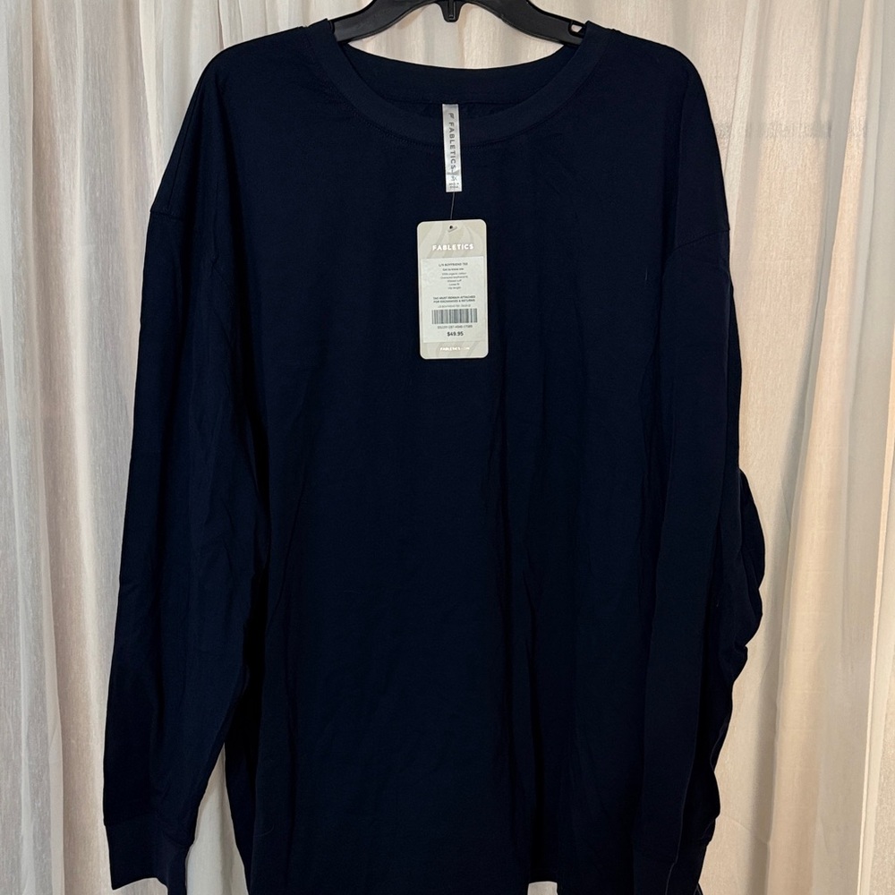 Fabletics Women's Long Sleeve Crewneck Tee - Navy